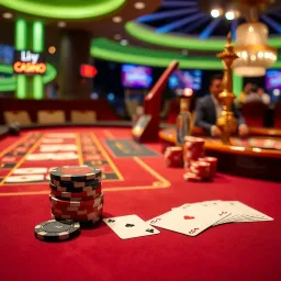 Live casino table with cards and chips showcasing an engaging game setup