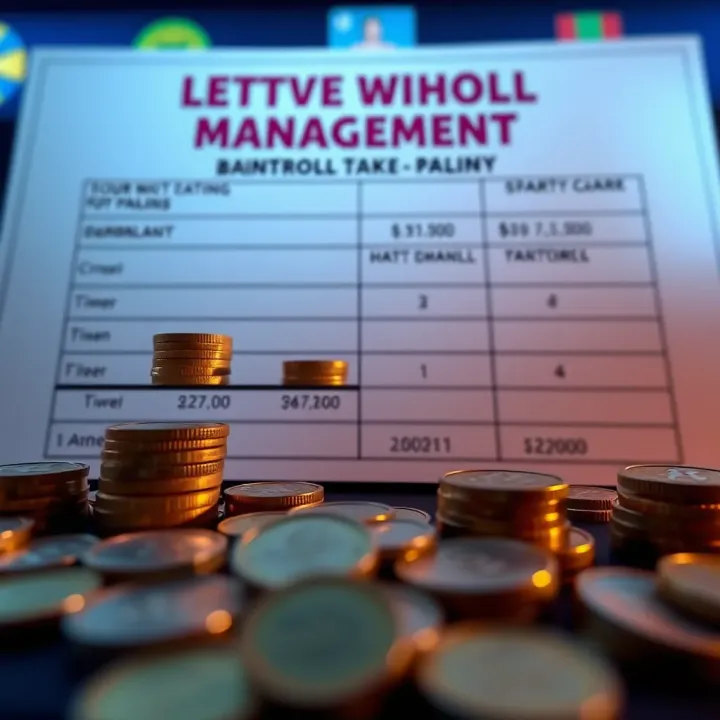 Graphic showing a balanced bankroll strategy with coins and a budget chart