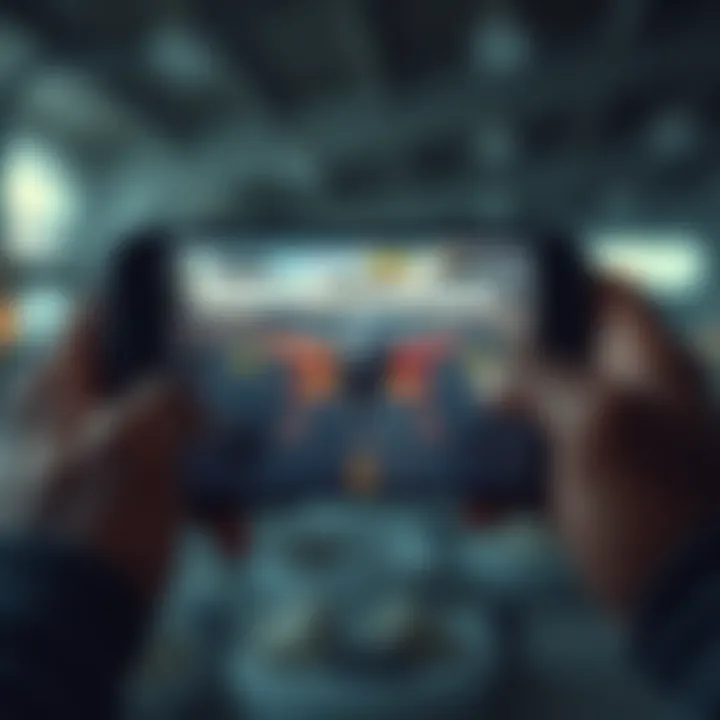 Aviator Game Interface Showing Flight Dynamics Mobile phone displaying Aviator game interface with dynamic flight elements
