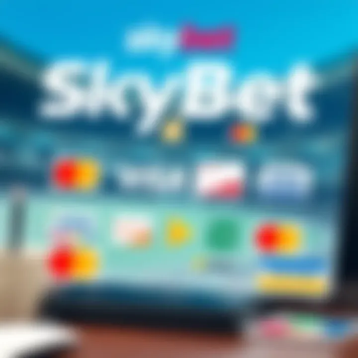 Digital Payment Methods on SkyBet Platform Illustration of various digital payment methods and options available on an online sports betting platform