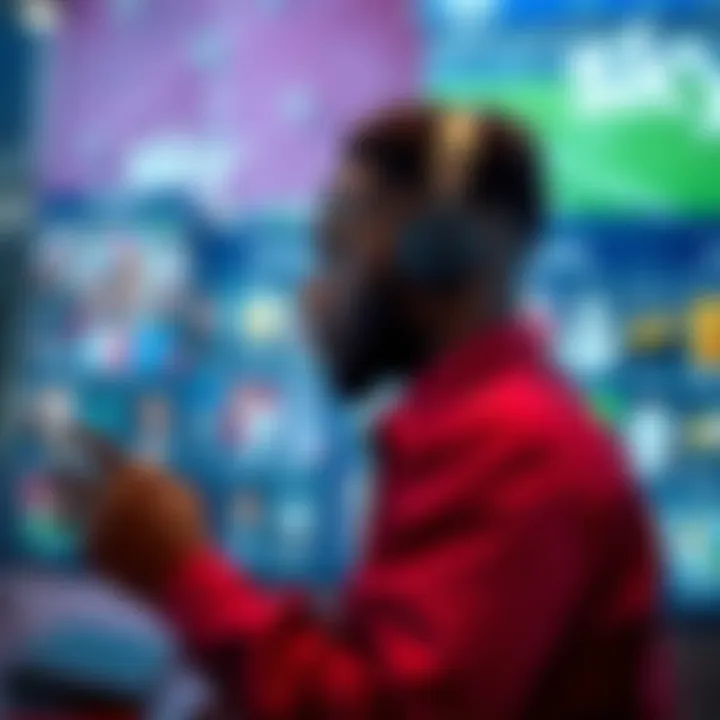User browsing sports betting and shopping options on an online platform