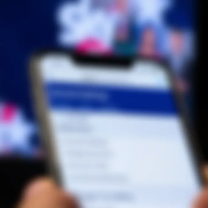 Navigating SkyBet Account Settings for Closure Close up of a smartphone showing the SkyBet account settings screen with options to manage account preferences