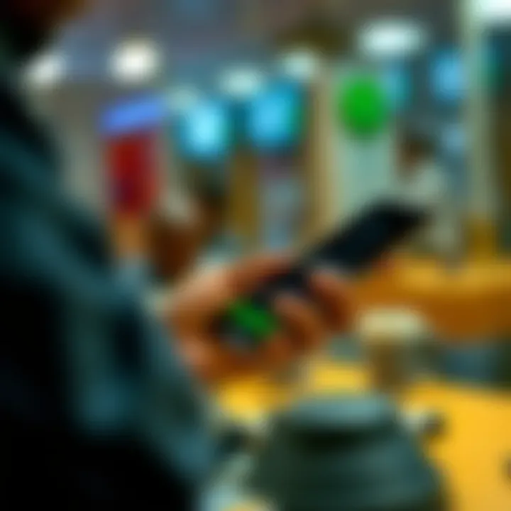 Depositing Funds into OPay Wallet via USSD Code Person using a USSD code on a phone to deposit funds into OPay wallet