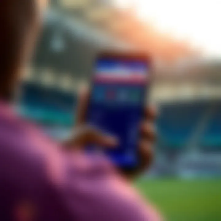 Managing SkyBet App Update Settings on Smartphone User interacting with SkyBet app update settings on smartphone