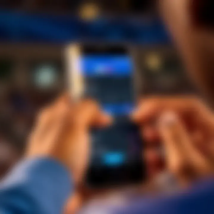 User navigating the SkyBet old mobile booking app interface on a smartphone screen