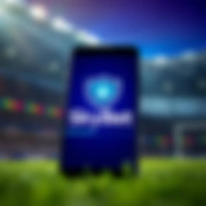 Secure Download of SkyBet App on Android Illustration of a safe and secure mobile download with security shield icon