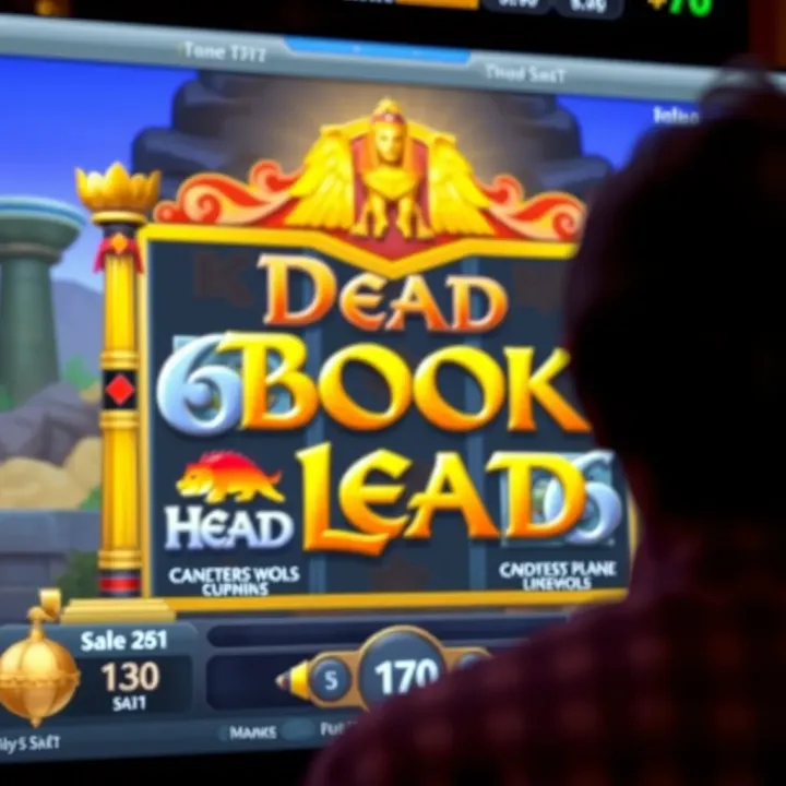 Key Features of Book of Dead Slot on SkyBet Screenshot of Book of Dead slot game interface highlighting key features on SkyBet
