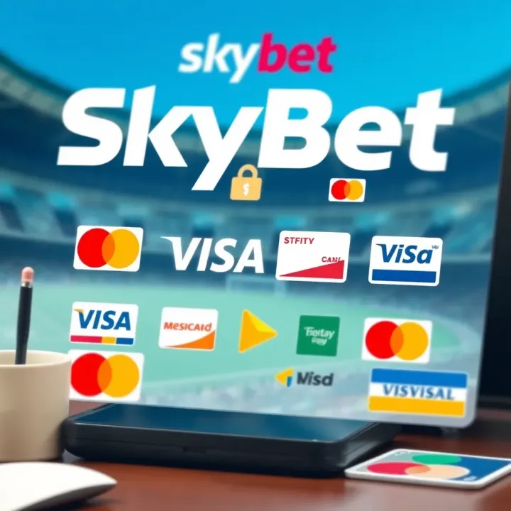 Digital Payment Methods on SkyBet Platform Illustration of various digital payment methods and options available on an online sports betting platform