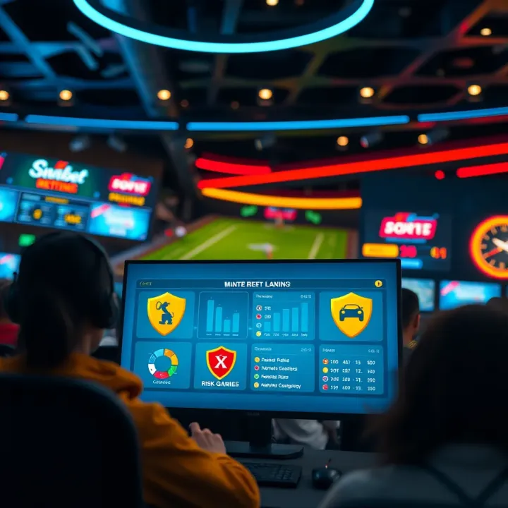 Safe online gaming environment showing secure betting platform with risk management icons