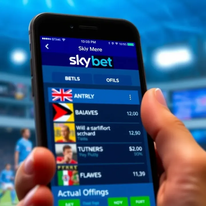 Skybet Mobile App Interface in 2013 Screenshot of the Skybet mobile app interface from 2013 showing betting options and odds