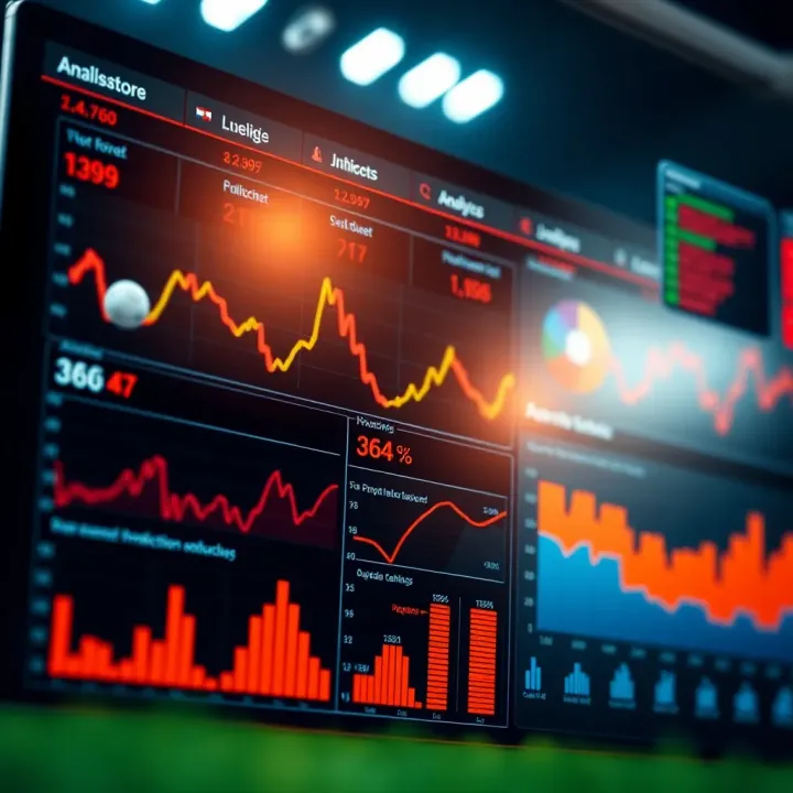 Football analytics dashboard showing graphs and statistics influencing score prediction accuracy