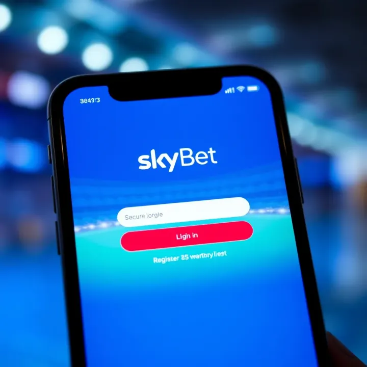 Secure login screen for SkyBet mobile application showing input fields