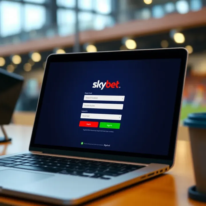User interface displaying SkyBet registration form on a digital device