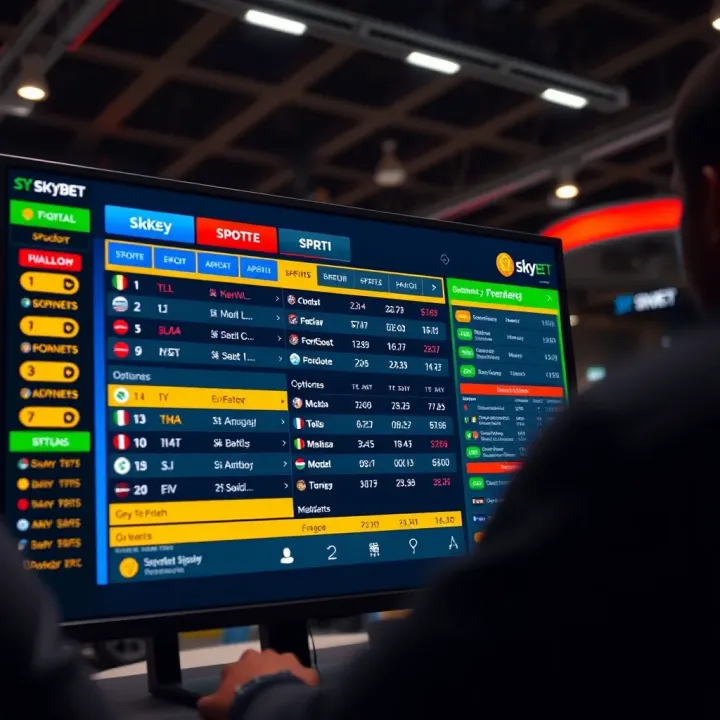 Sports betting interface displaying odds and options on a digital platform representing SkyBet experience in Nigeria