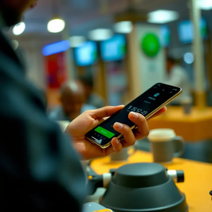 Person using a USSD code on a phone to deposit funds into OPay wallet