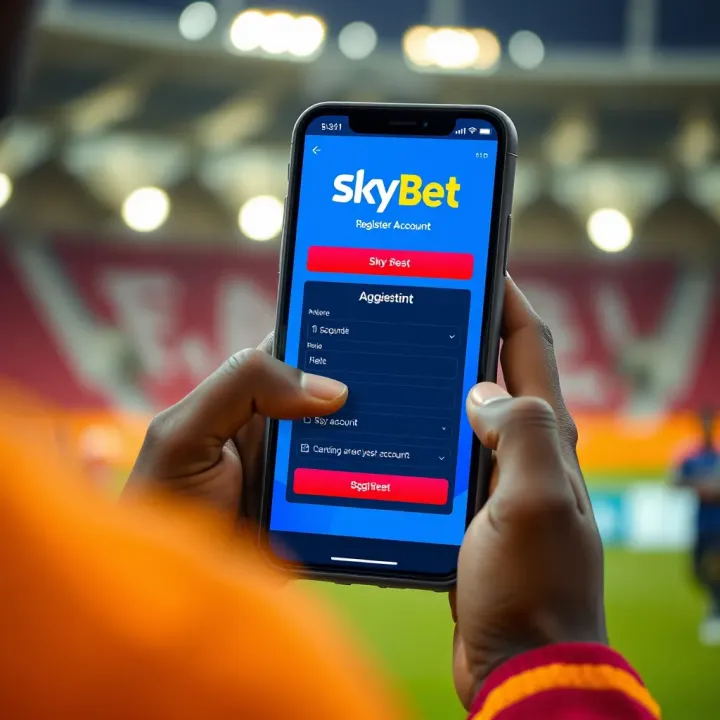 User registering a new account on SkyBet platform in Nigeria using a smartphone
