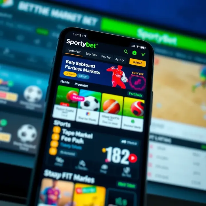 Selection of sports betting markets displayed on SportyBet app interface