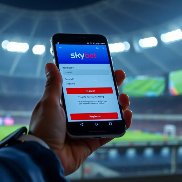 Screen displaying SkyBet registration form on a mobile device in Nigeria