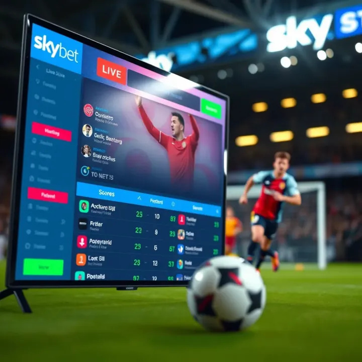 User interface of SkyBet live score service displaying match timeline and betting odds