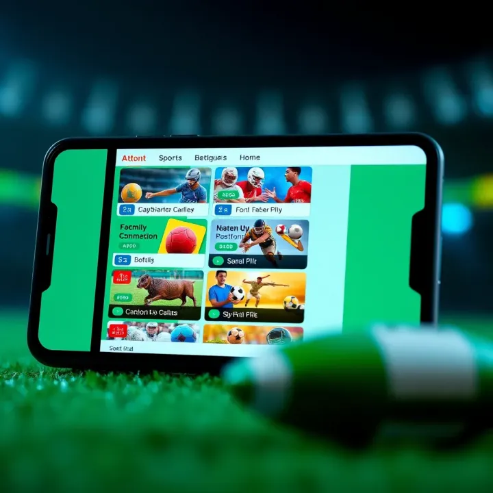 Digital interface showing various sports betting options on a mobile device with Nigeria's flag colors