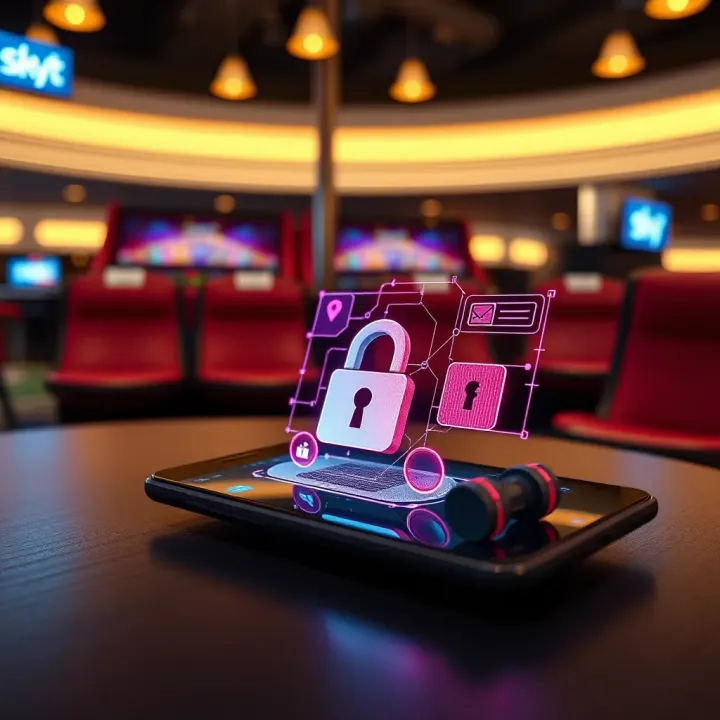 Protecting Personal Information on SkyBet Casino Platform Illustration of safeguarding personal data on a mobile device with digital security elements