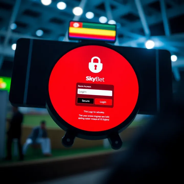Secure login interface of SkyBet Uganda on a digital device