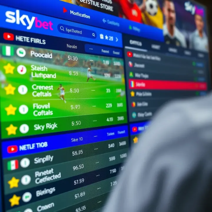 Football betting options on SkyBet with highlighted odds for Nigerian users