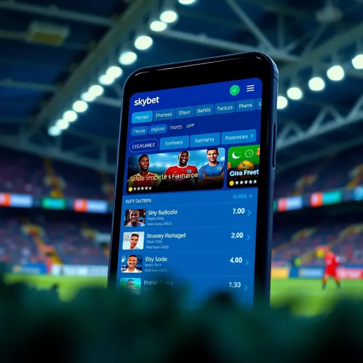 User interface of the SkyBet app showcasing live sports betting options tailored for Kenyan players