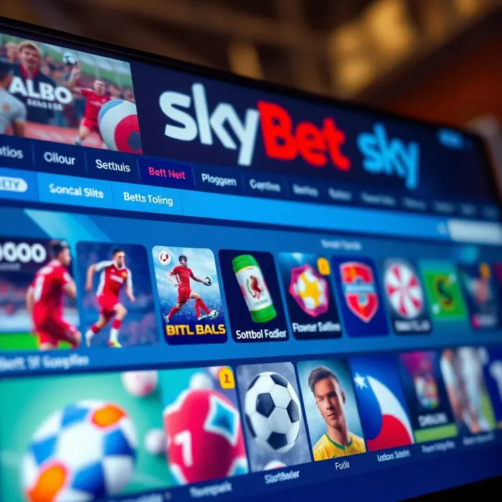 Diverse Betting Options on SkyBet Platform Illustration of betting options including football and other sports icons