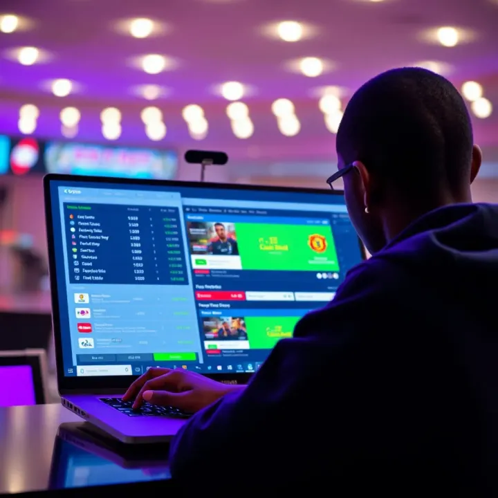 User navigating the SkyBet io online sports betting platform on a laptop with visible betting options