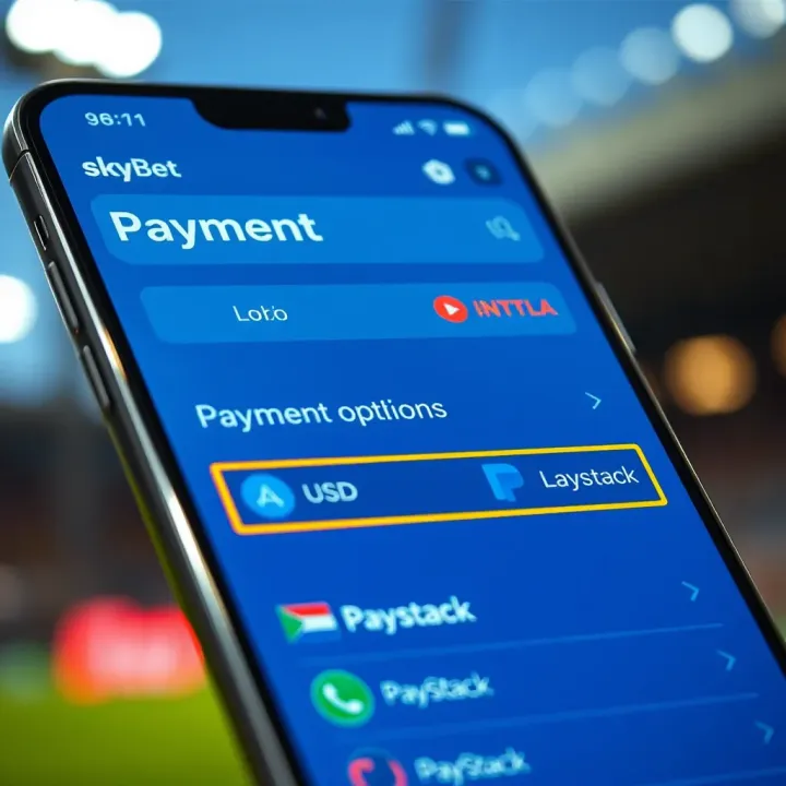 Payment options screen with Nigerian local methods like USSD and Paystack highlighted