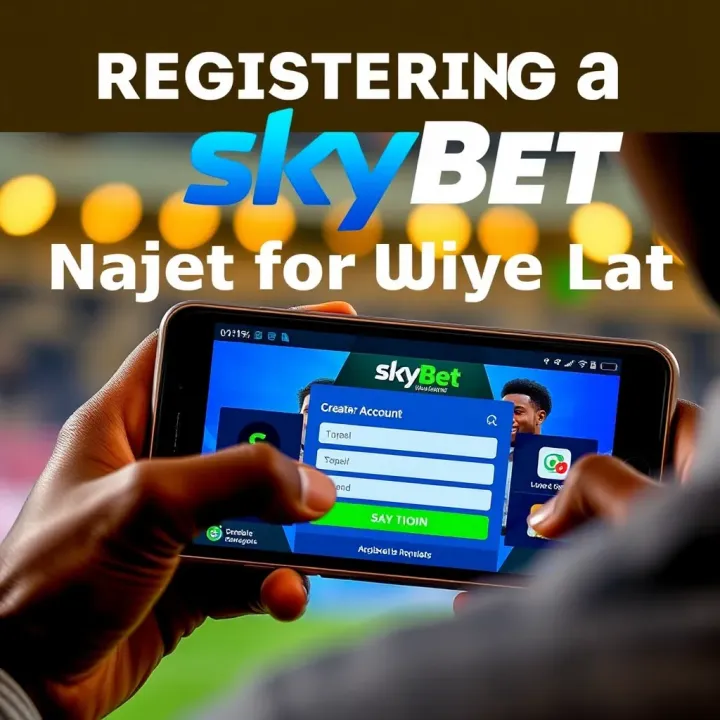 Guide to Registering a SkyBet Account for Nigerian Users Nigerian user creating a SkyBet account on a mobile device with a friendly interface