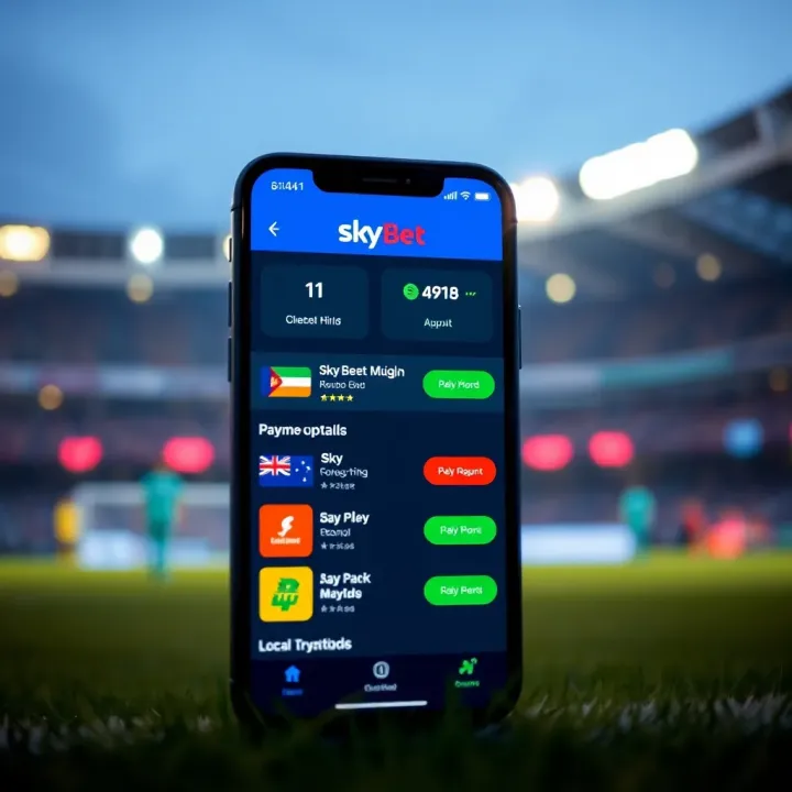 SkyBet Mobile Features and Payment Options for Nigerian Users Mobile device showing SkyBet betting options and payment methods available in Nigeria