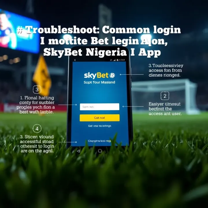 Illustration showing troubleshooting steps for common login problems on the SkyBet Nigeria app