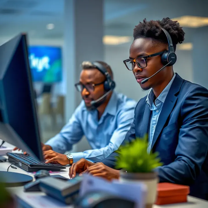 SkyBet Nigeria Customer Support Assistance Customer support team assisting a client with SkyBet Nigeria account issues