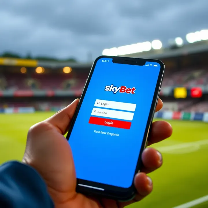 User interface displaying the SkyBet Nigeria login screen on a mobile device