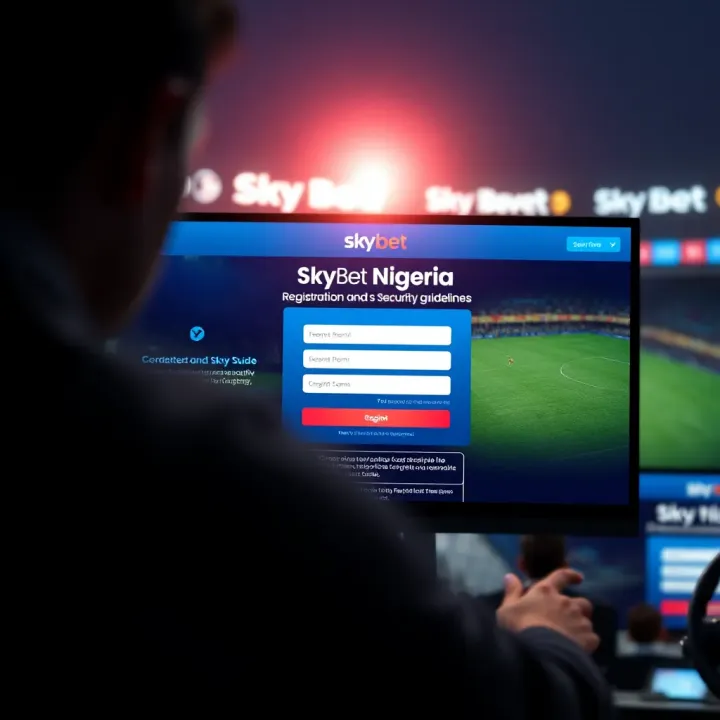 User interface displaying registration form and safety tips for new SkyBet Nigeria users