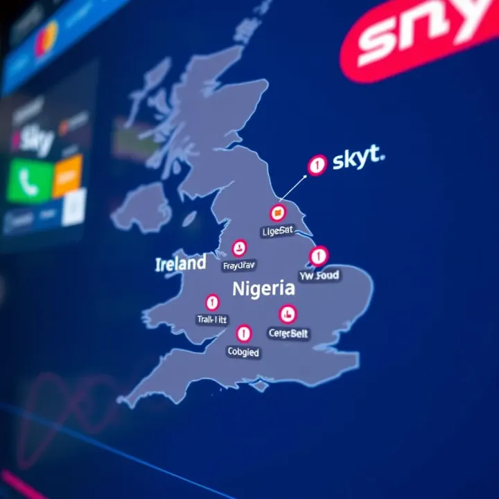 Map highlighting UK, Ireland, and Nigeria with icons representing sports betting operations