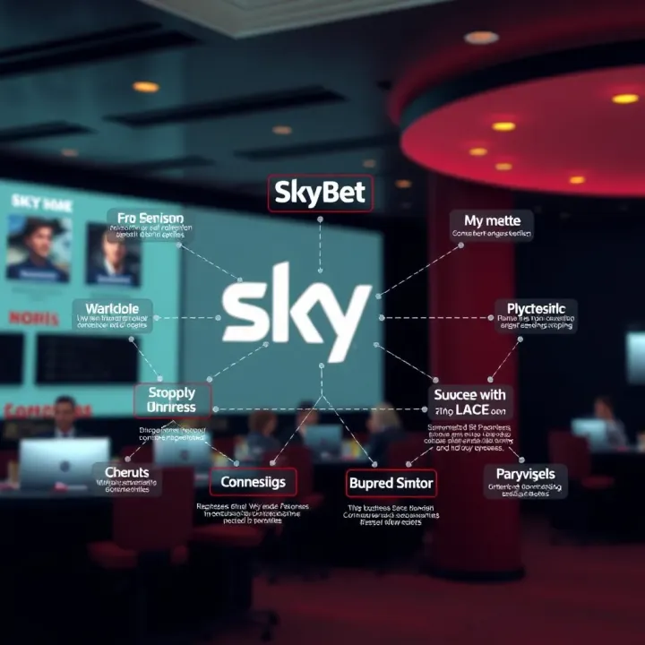 Conceptual diagram showing the business structure and ownership connections of SkyBet