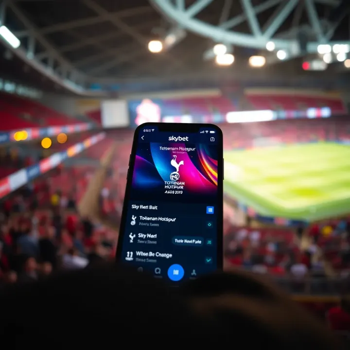 SkyBet app displaying betting options for Tottenham Hotspur football matches