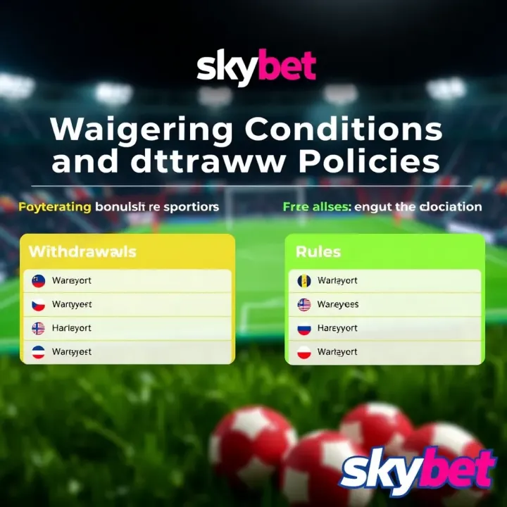 Graphic depicting wagering requirements and withdrawal rules for SkyBet bonuses