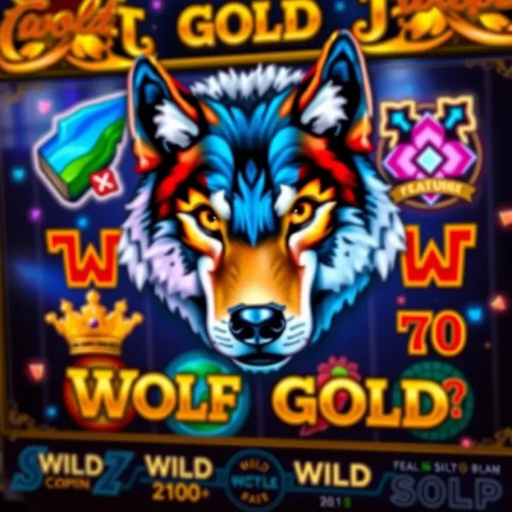 Wolf Gold slot game interface showing vibrant symbols and wild features