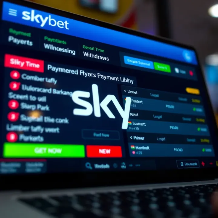 SkyBet withdrawal methods displayed on a digital banking interface