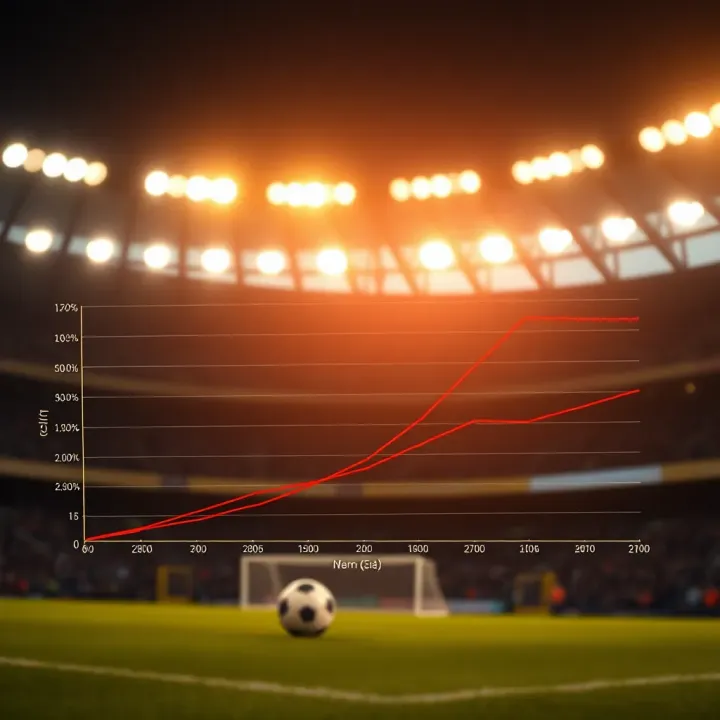 Graph illustrating football match outcome probabilities using mathematical models