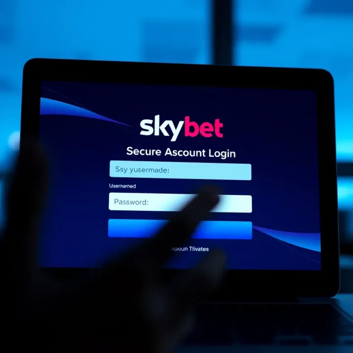 SkyBet Secure Account Login Screen Secure login interface for SkyBet showing username and password fields