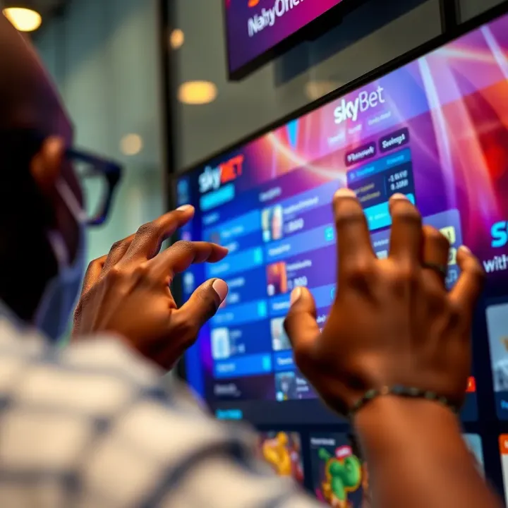 User navigating withdrawal options on SkyBet platform interface