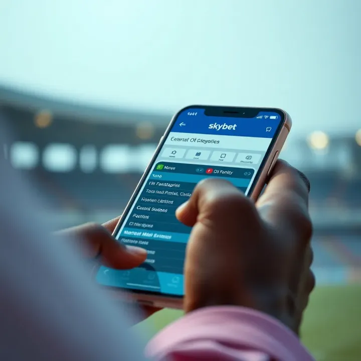 Navigating Skybet's old mobile site on smartphone highlighting menu options and betting categories