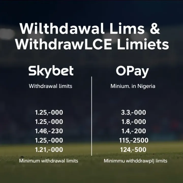 Diagram showing comparison of withdrawal limits for Skybet and OPay platforms in Nigeria