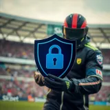 Illustration of secure online betting with Shield and lock symbol emphasizing safety for Nigerian bettors