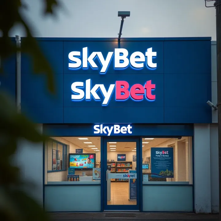 Exterior view of a SkyBet shop with clear signage and entrance